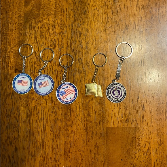 Other - 5 keychains, 3 disabled veterans, 1 American flag, 1 Purple Heart foundation